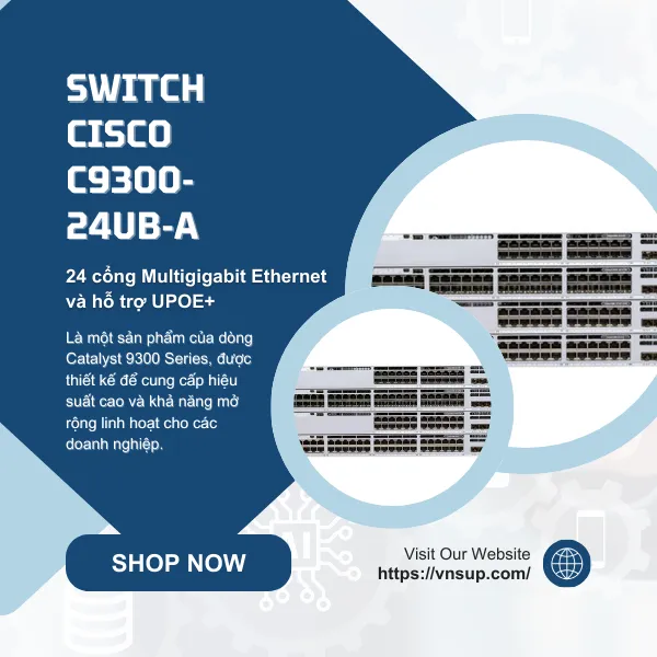 Switch 24 cổng Cisco C9300-24UB-A