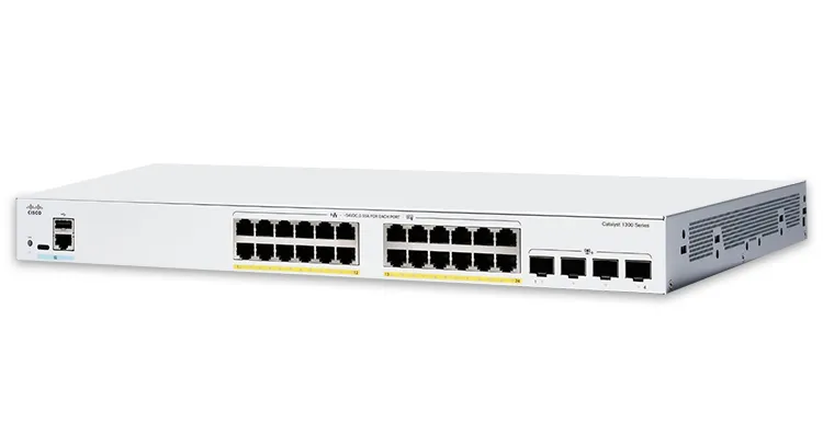 Switch Cisco C1300-24FP-4X với 24 ports GE hỗ trợ PoE+ 30W, 4 ports 10G SFP+ uplinks
